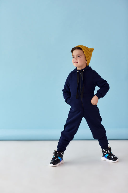 Jumpsuit Toddler & Baby Cotton Fleece Alwair Kids dark blue