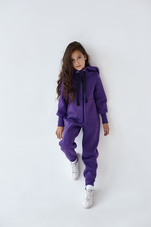 Jumpsuit Toddler & Baby Cotton Fleece Alwair Kids purple